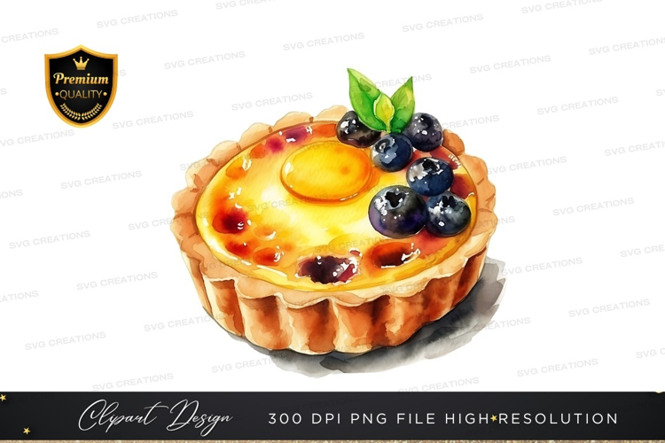 Delicious lemon tart with blueberries