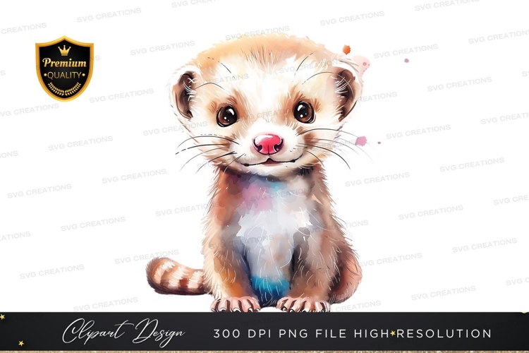 Adorable ferret clipart png