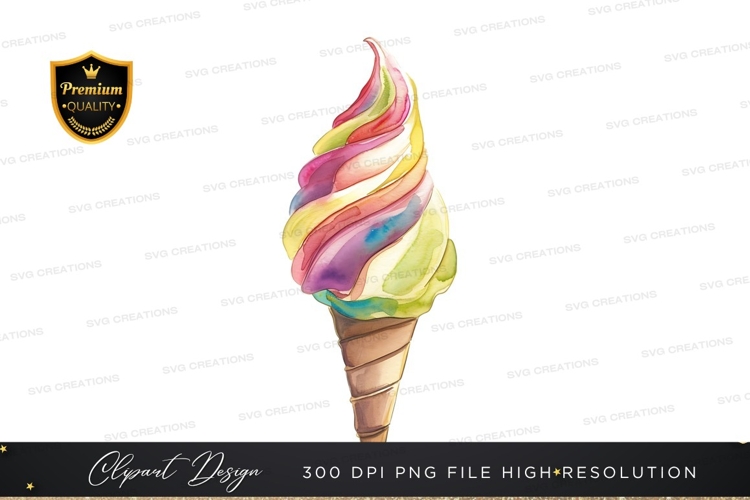 Rainbow swirl ice cream
