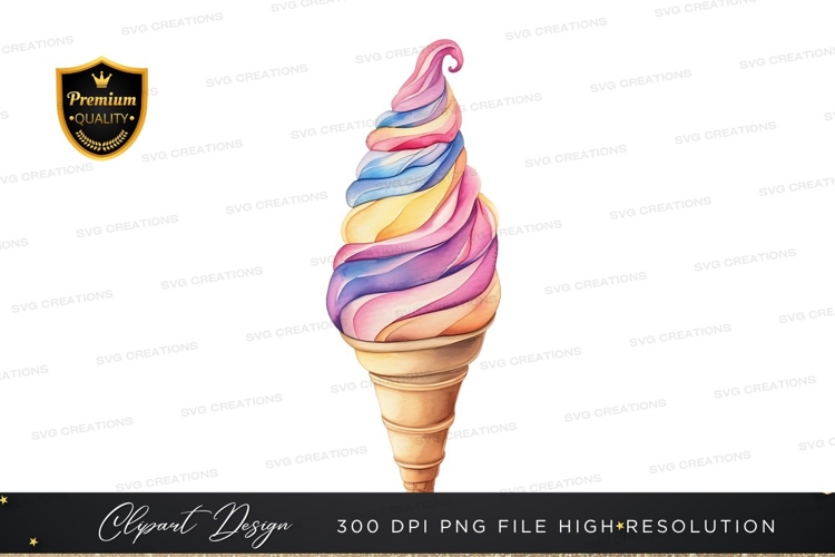 Rainbow swirl ice cream