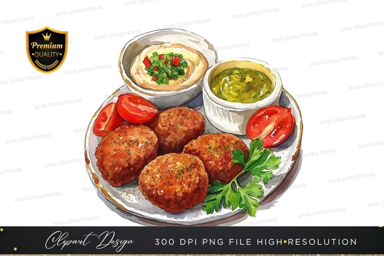 Delicious meatballs with dips and tomatoes