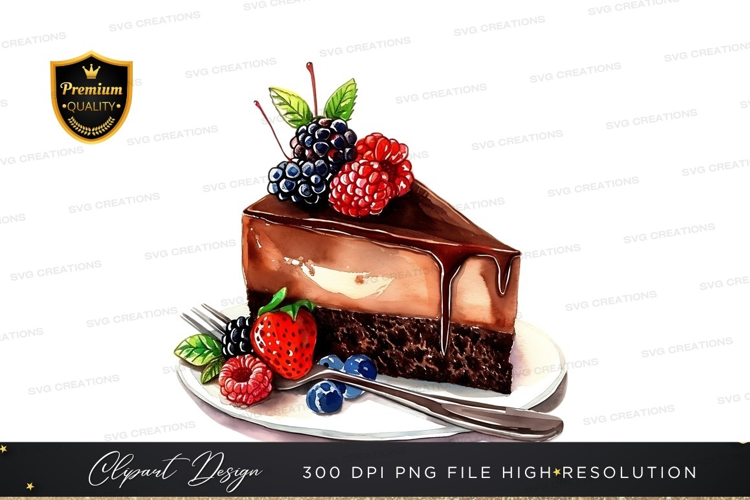 Delicious chocolate cake with berries