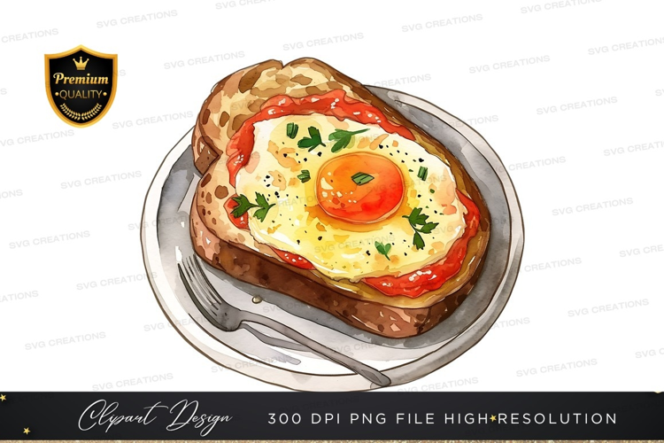 Delicious breakfast toast with egg and tomato
