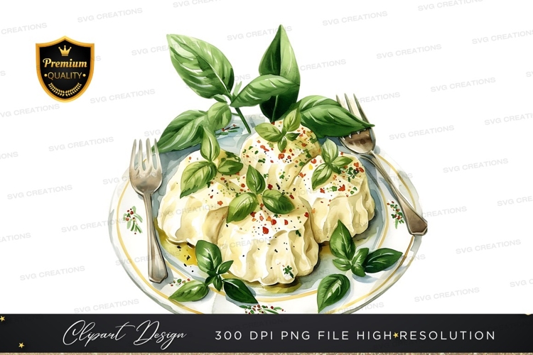Delicious ravioli with fresh basil