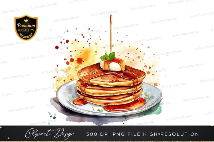 Delicious stack of pancakes with syrup