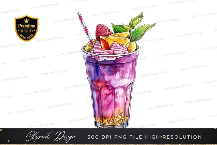 Colorful fruit cocktail drink