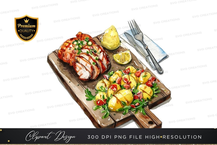 Grilled chicken with lemon potatoes