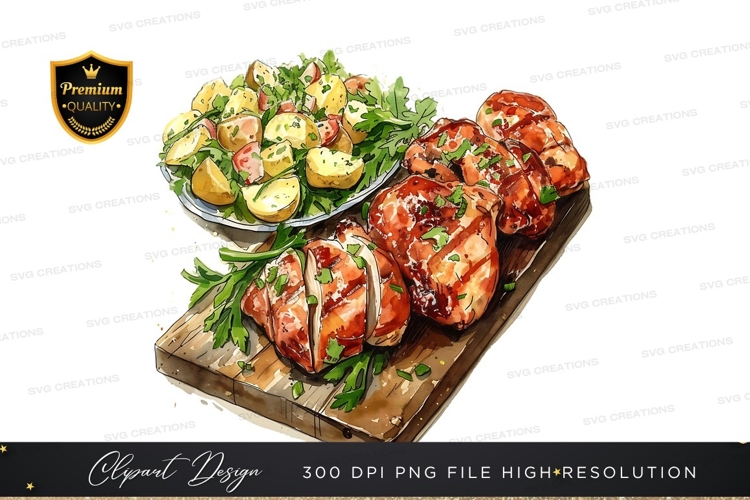 Grilled chicken with potato salad