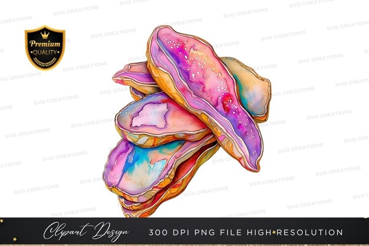 Stack of colorful donuts example image 1