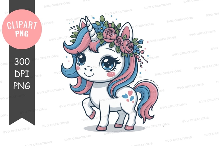 Cute Unicorn Clipart Image 16