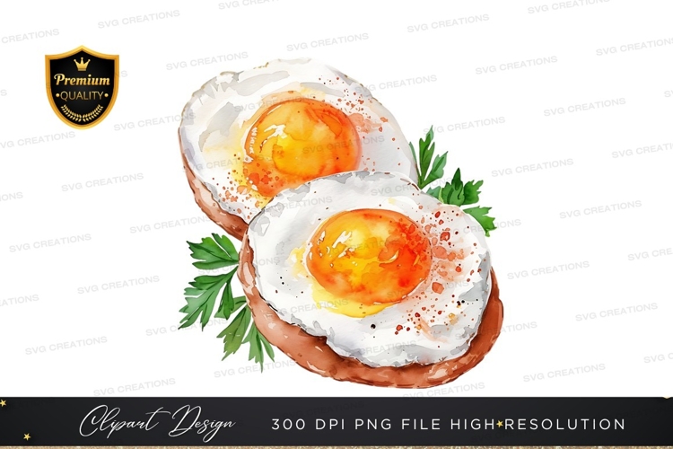 Delicious fried eggs with parsley