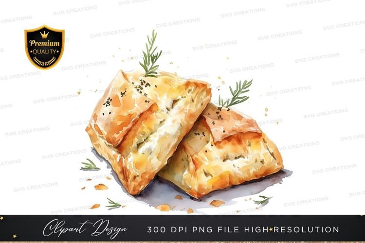 Delicious pastry with cheese and herbs