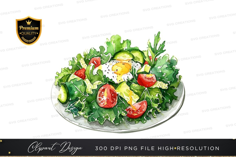 Fresh green salad with egg