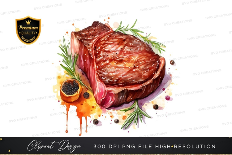 Grilled steak with rosemary and black pepper