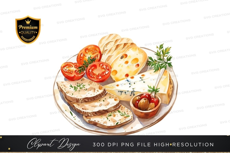 Gourmet cheese and bread platter