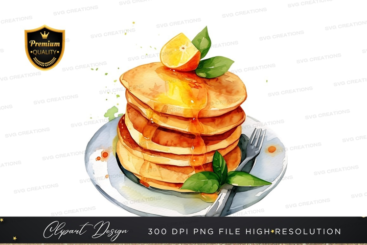 Delicious stack of pancakes with orange topping