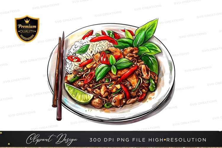 Delicious asian stir fry with rice