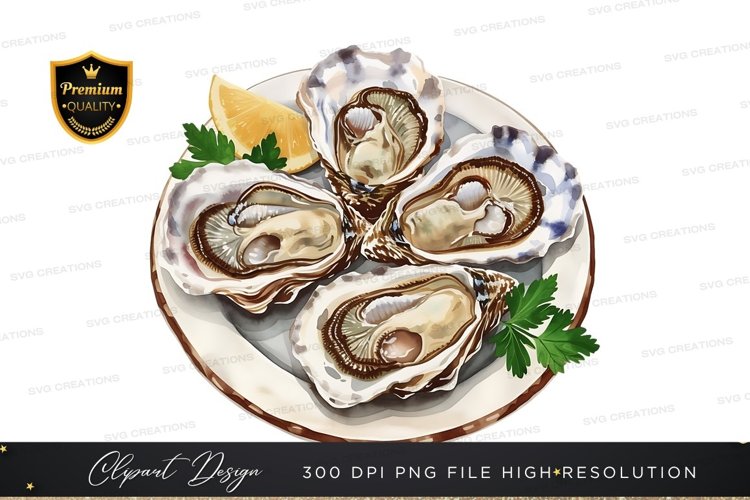 Plate of fresh oysters