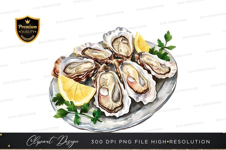 Fresh oysters with lemon and parsley example image 1