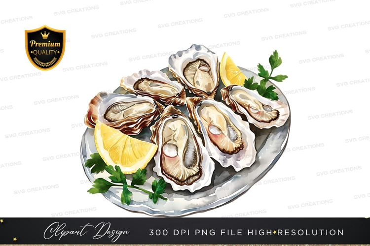 Fresh oysters with lemon and parsley