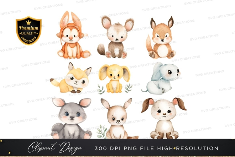 Adorable baby animals clipart png