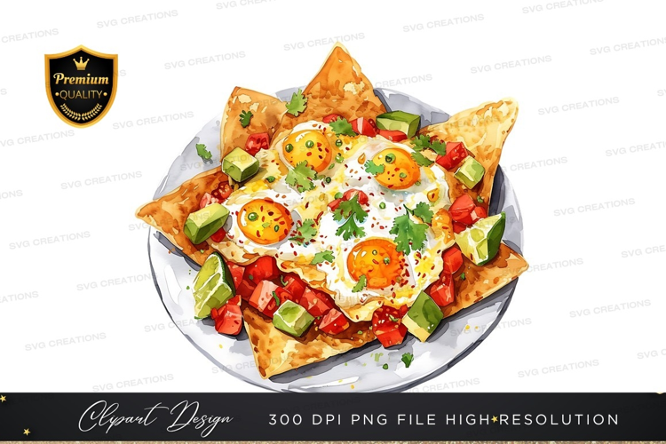 Nachos with egg and avocado
