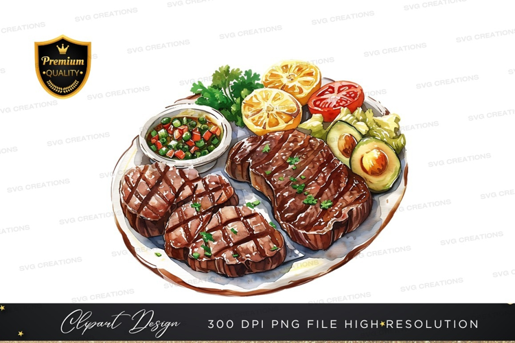Grilled steak with fresh vegetables