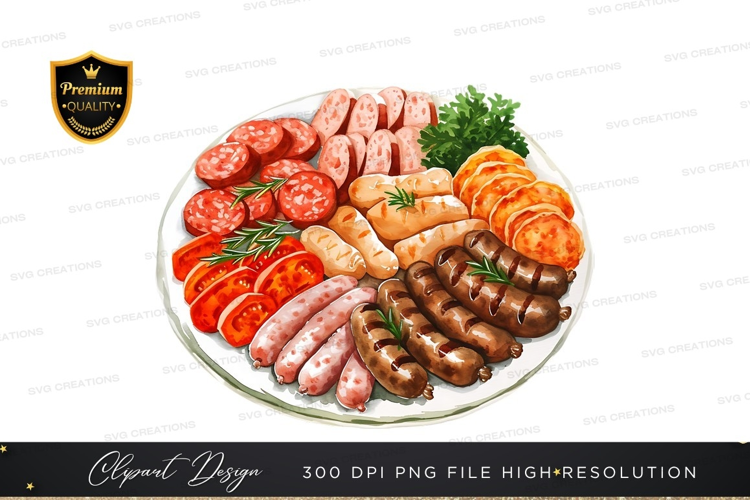 Assorted sausages and vegetables
