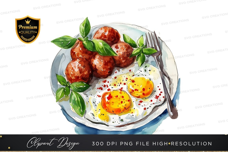 Delicious meatballs and eggs