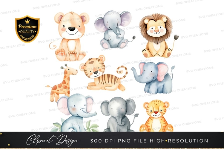 Cute Safari Animals Clipart  Image 5