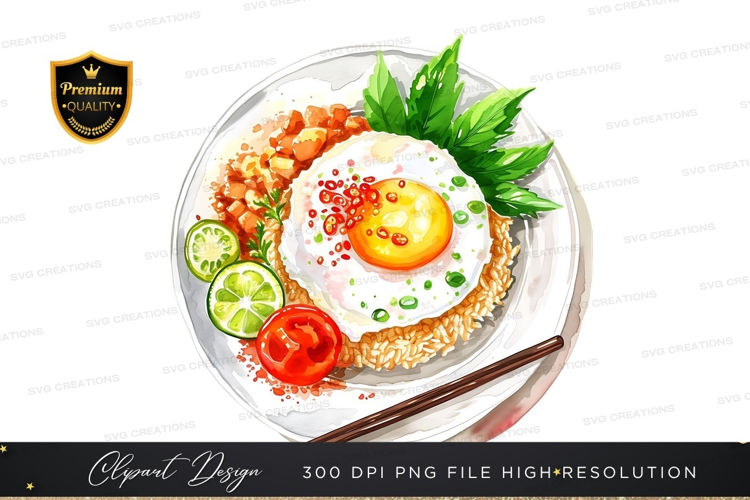 Delicious fried rice with egg and vegetables