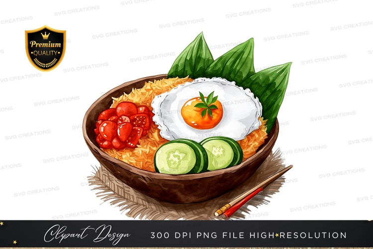 Delicious nasi goreng with toppings