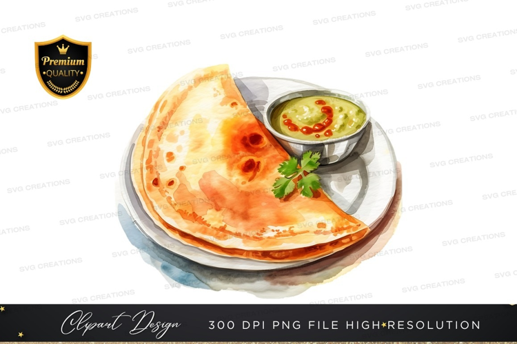 Delicious quesadilla with avocado dip