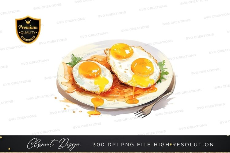 Delicious fried eggs on toast example image 1