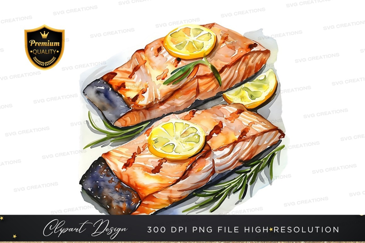 Grilled salmon with lemon and rosemary