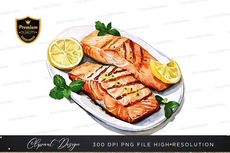 Grilled salmon with lemon and herbs