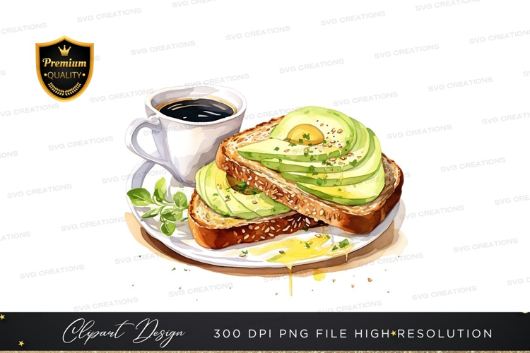 Avocado toast with coffee