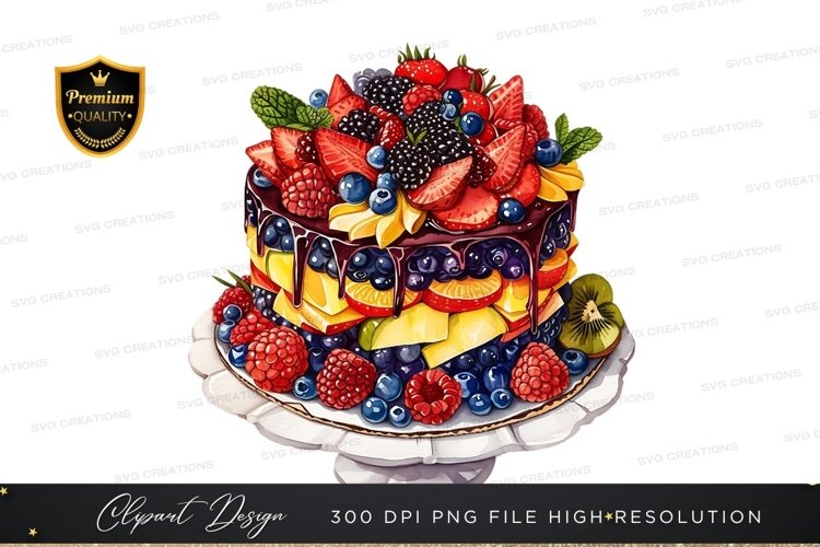 Delicious fruit topped cake example image 1