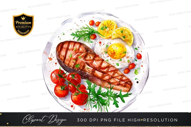 Grilled salmon with lemon and tomatoes