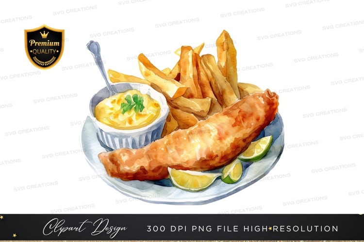 Fish and chips with tartar sauce