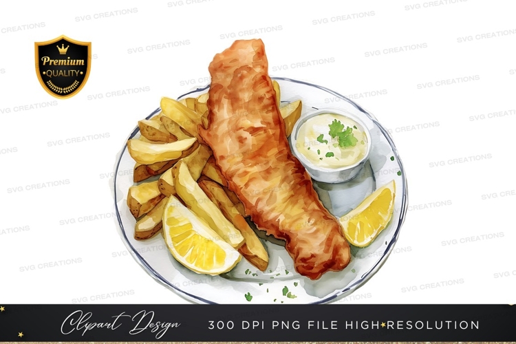 Fish and chips with lemon
