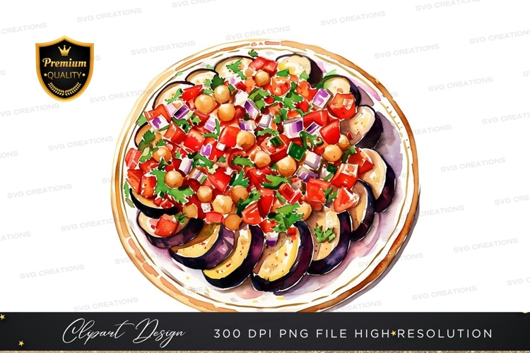 Vibrant eggplant and chickpea salad