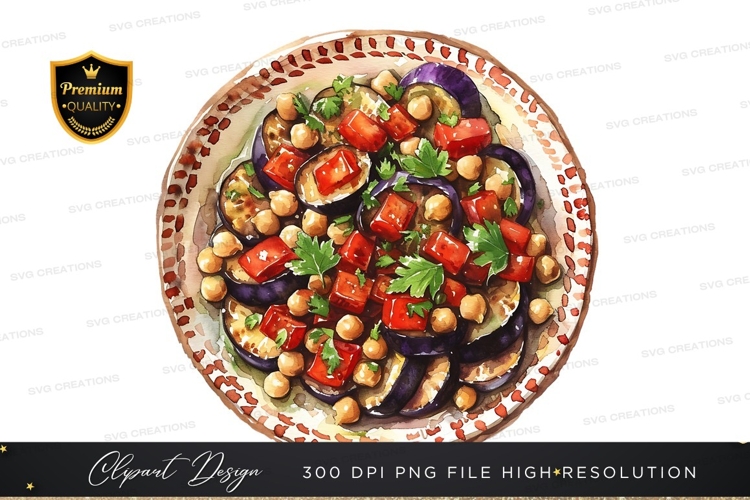 Mediterranean eggplant and chickpea salad