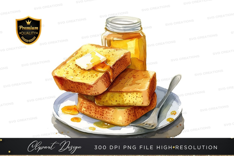 Delicious french toast with honey