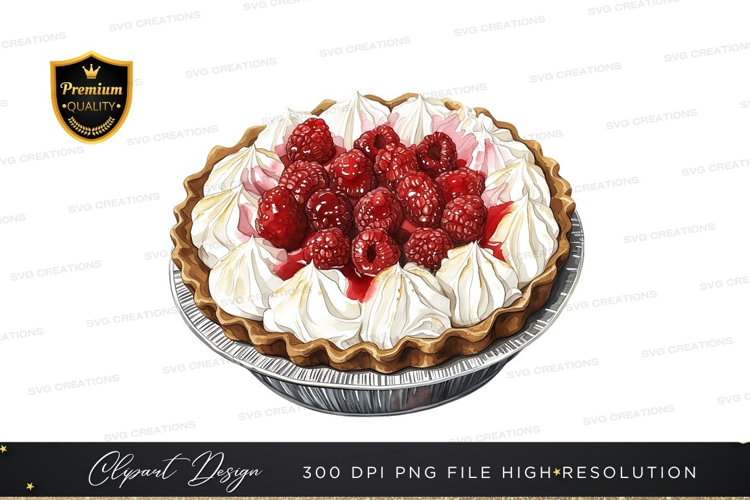 Raspberry pie with whipped cream