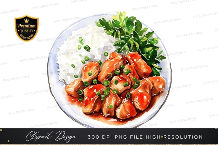 Delicious teriyaki chicken with rice