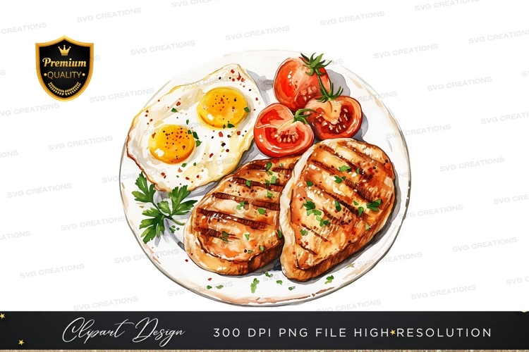 Grilled chicken and egg breakfast
