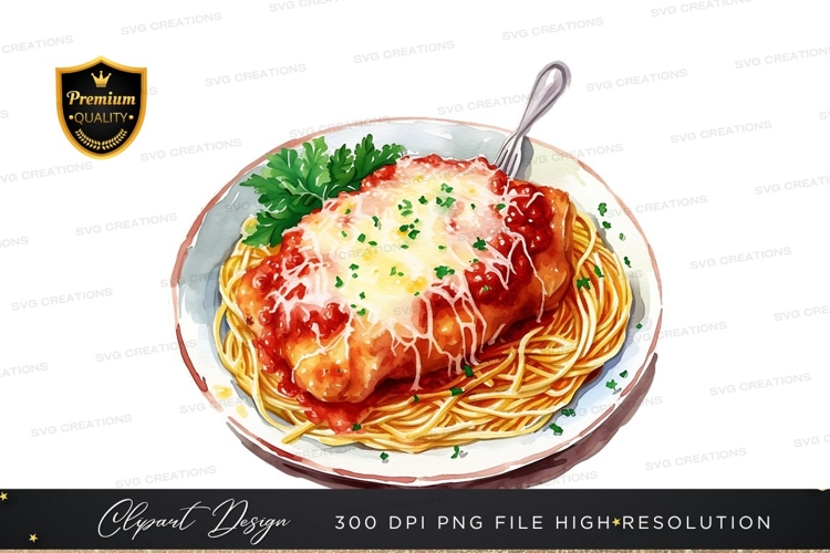 Delicious chicken parmesan with spaghetti
