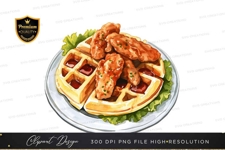 Chicken and waffles dish