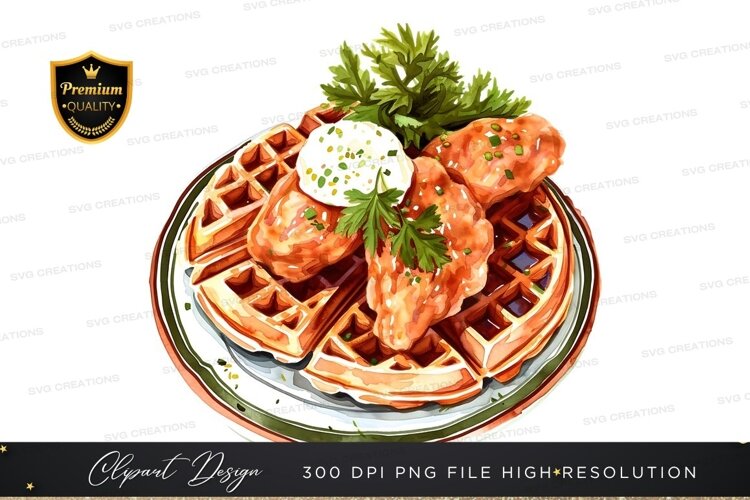 Chicken and waffles dish example image 1